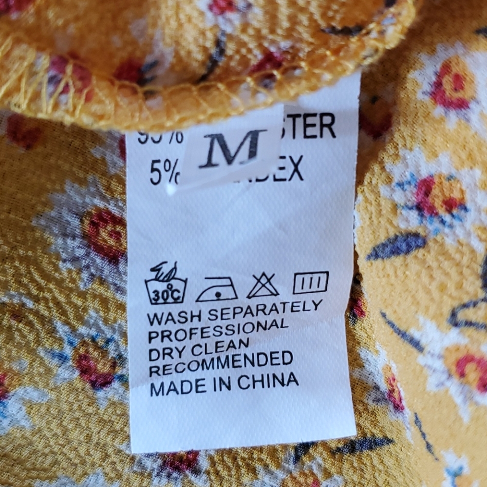 Yellow Ruffle Floral Wrap Dress - Picture 11 of 11